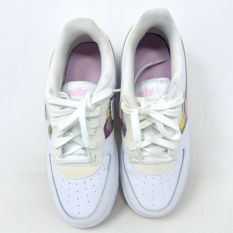 Nike Air Force ONE 1 Low Floral White/Light Arctic Pink-Metallic Silver 2Y