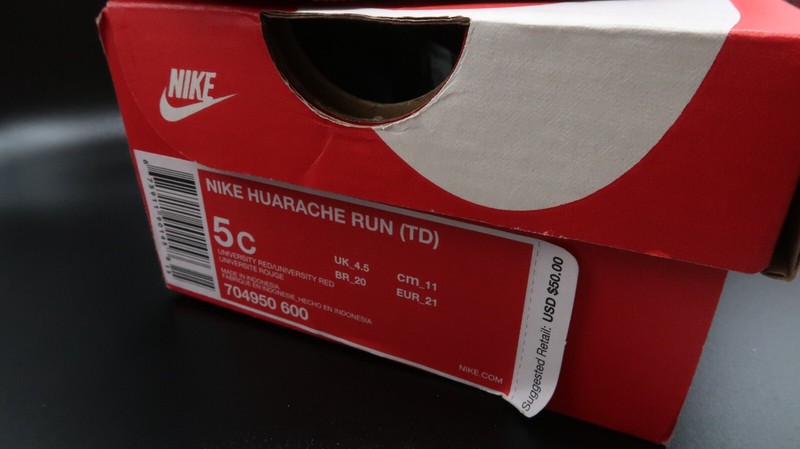 Nike Air Huarache Run TD RED Sneakers Shoes Toddler Baby 5C