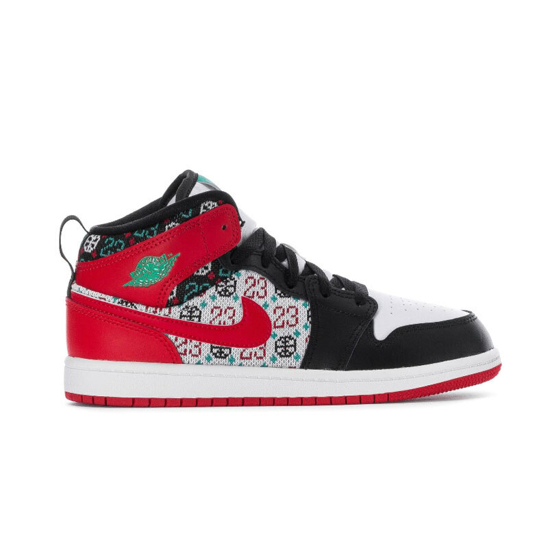 Nike Air Jordan 1 AJ1 Mid Ugly Christmas Sweater Boys PS PRESCHOOL DM1210-150