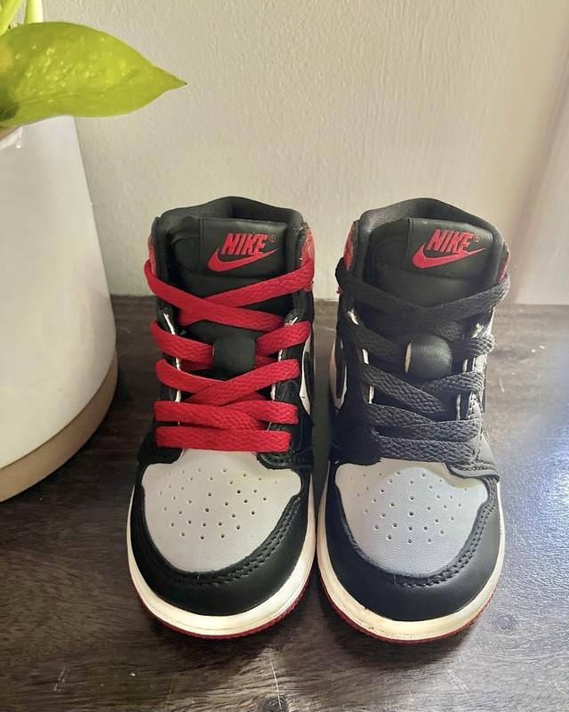 Nike Air Jordan 1 High OG TD Toddler Black Toe FD1413-106 Size 5c Bred Chicago
