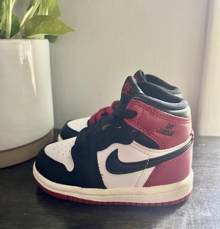 Nike Air Jordan 1 High OG TD Toddler Black Toe FD1413-106 Size 5c Bred Chicago