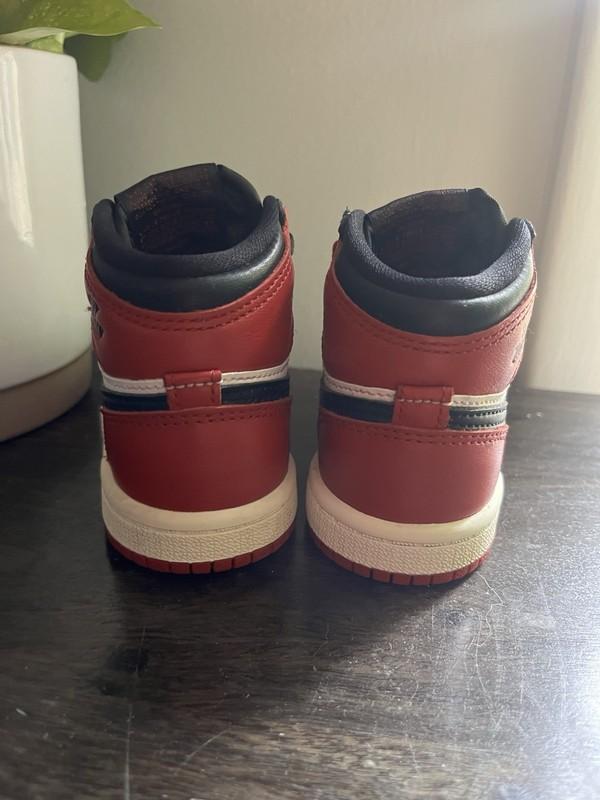 Nike Air Jordan 1 High OG TD Toddler Black Toe FD1413-106 Size 5c Bred Chicago