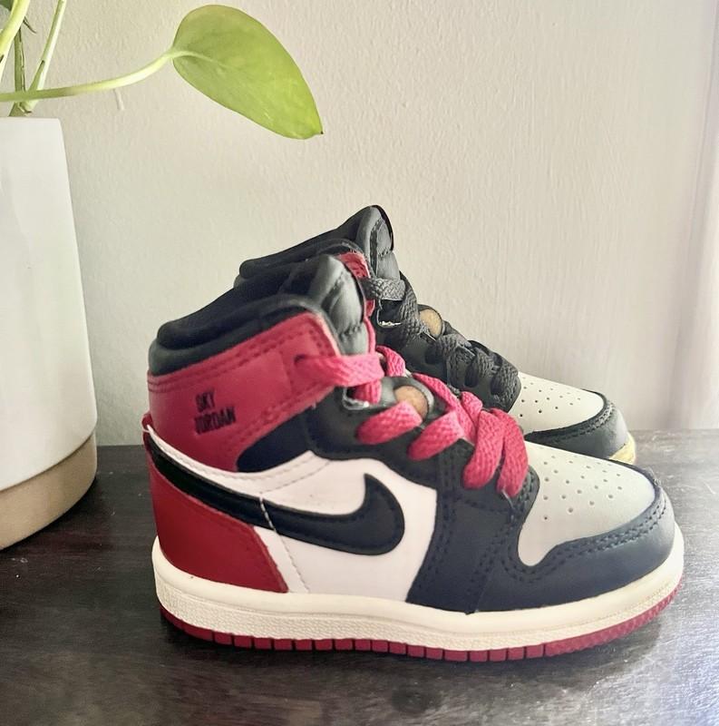 Nike Air Jordan 1 High OG TD Toddler Black Toe FD1413-106 Size 5c Bred Chicago