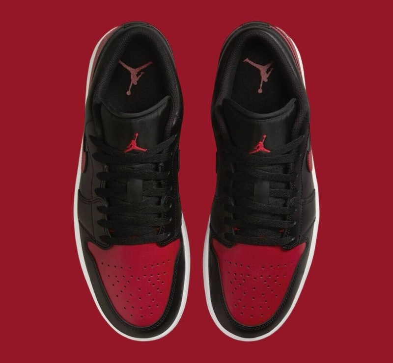 Nike Air Jordan 1 Low Bred Black Red White 553558-067 Men's Or GS Shoes NEW