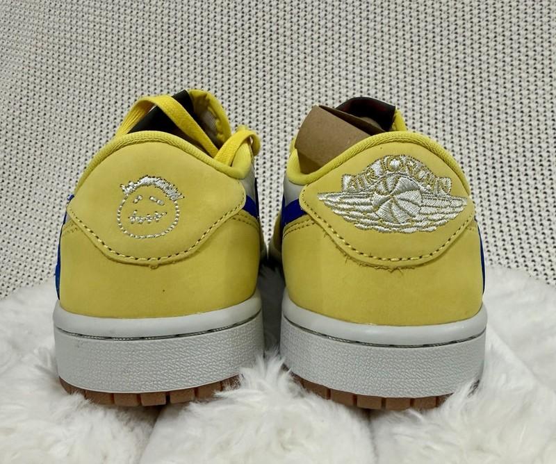 Nike Air Jordan 1 Low Travis Scott Canary WMNS Lifestyle Casual Sneakers 5.5 US