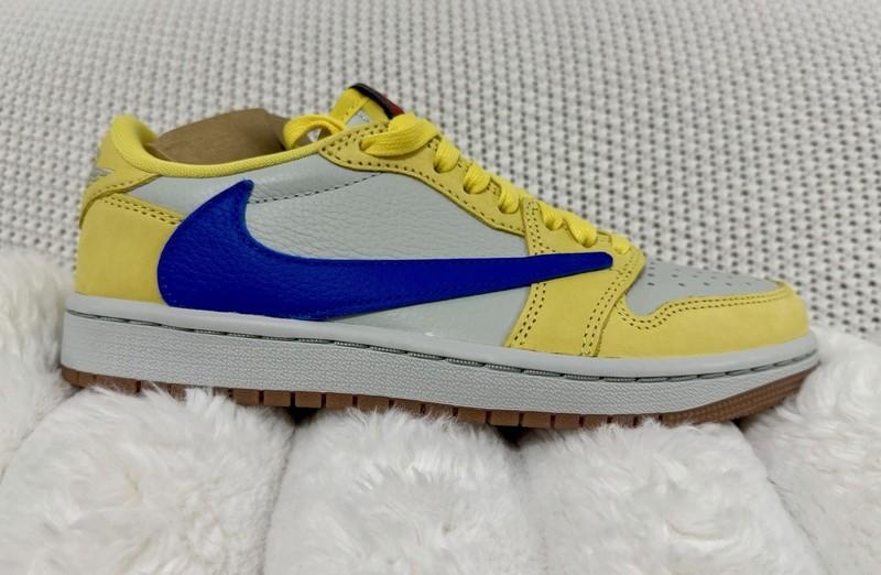 Nike Air Jordan 1 Low Travis Scott Canary WMNS Lifestyle Casual Sneakers 5.5 US