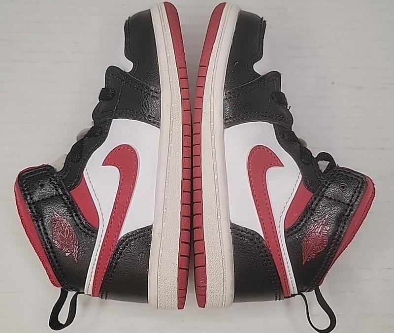 NIKE Air Jordan 1 Mid PS/Kids Black/Gym Red/White Size 7C