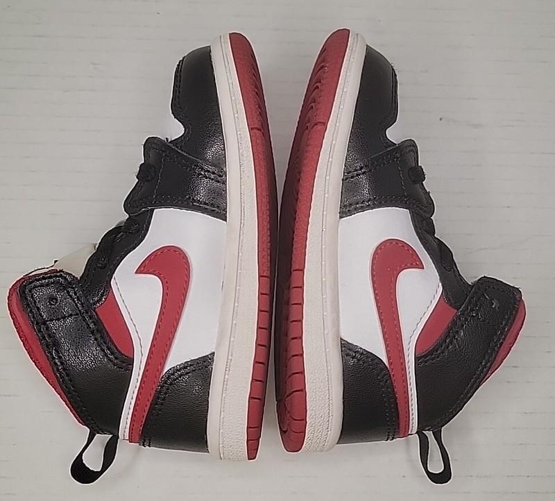NIKE Air Jordan 1 Mid PS/Kids Black/Gym Red/White Size 7C