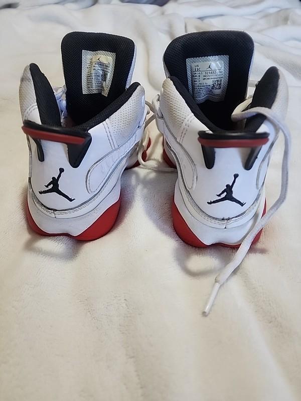 Nike Air Jordan 1 Mid Red/Chile Shoes Boys Kids Black/White/Red Size 11C
