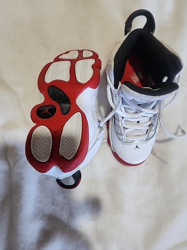 Nike Air Jordan 1 Mid Red/Chile Shoes Boys Kids Black/White/Red Size 11C