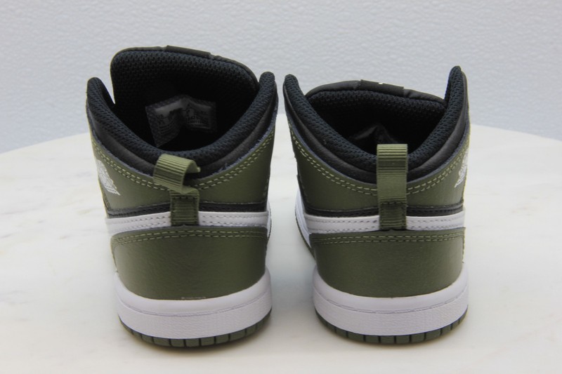 Nike Air Jordan 1 Mid (TD) Black/White-Olive DQ8425 092 Toddler Size 8c