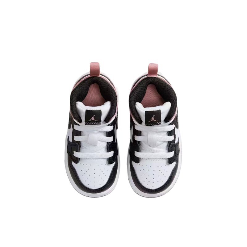 Nike Air Jordan 1 Mid TD TODDLERS White Black Rust Pink Shoes DQ8425-100
