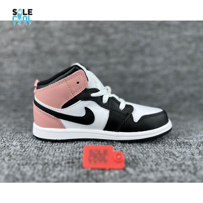 Nike Air Jordan 1 Mid TD TODDLERS White Black Rust Pink Shoes DQ8425-100