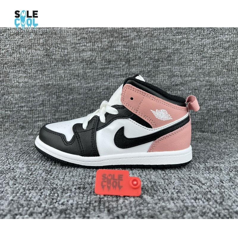 Nike Air Jordan 1 Mid TD TODDLERS White Black Rust Pink Shoes DQ8425-100
