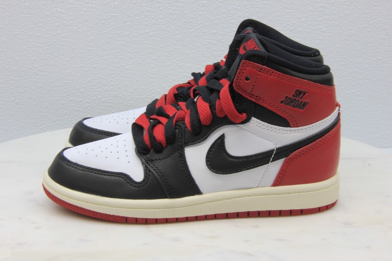 Nike Air Jordan 1 Retro High OG (PS) White/Black - Varsity Red-Sail Size 13C