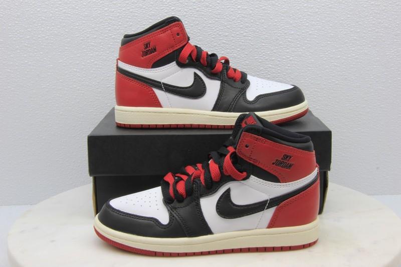 Nike Air Jordan 1 Retro High OG (PS) White/Black - Varsity Red-Sail Size 13C