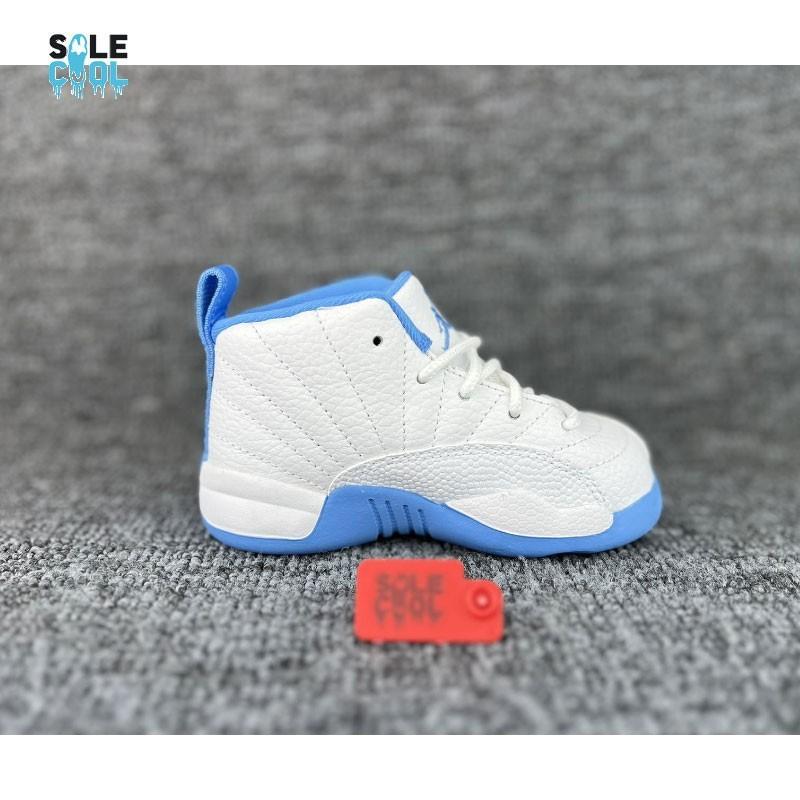 Nike Air Jordan 12 Retro Melo White&University Blue TD Toddler Shoes 850000-112