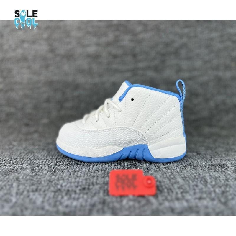 Nike Air Jordan 12 Retro Melo White&University Blue TD Toddler Shoes 850000-112