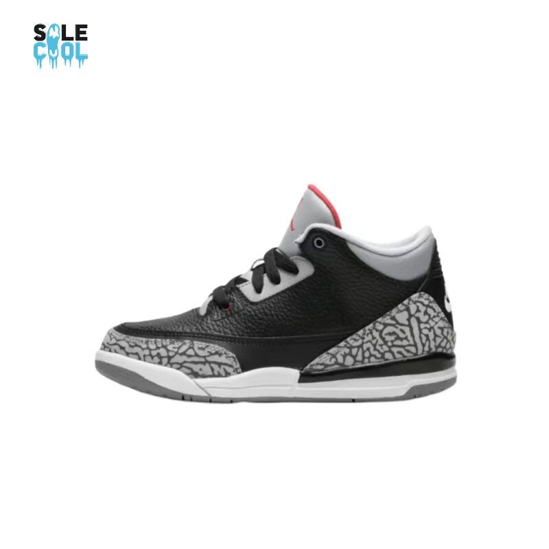 Nike Air Jordan 3 Retro Black Cement Grey Red PS Preschool Shoes DM0966-010