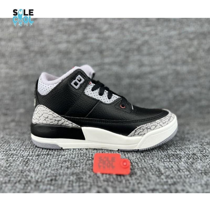 Nike Air Jordan 3 Retro Black Cement Grey Red PS Preschool Shoes DM0966-010