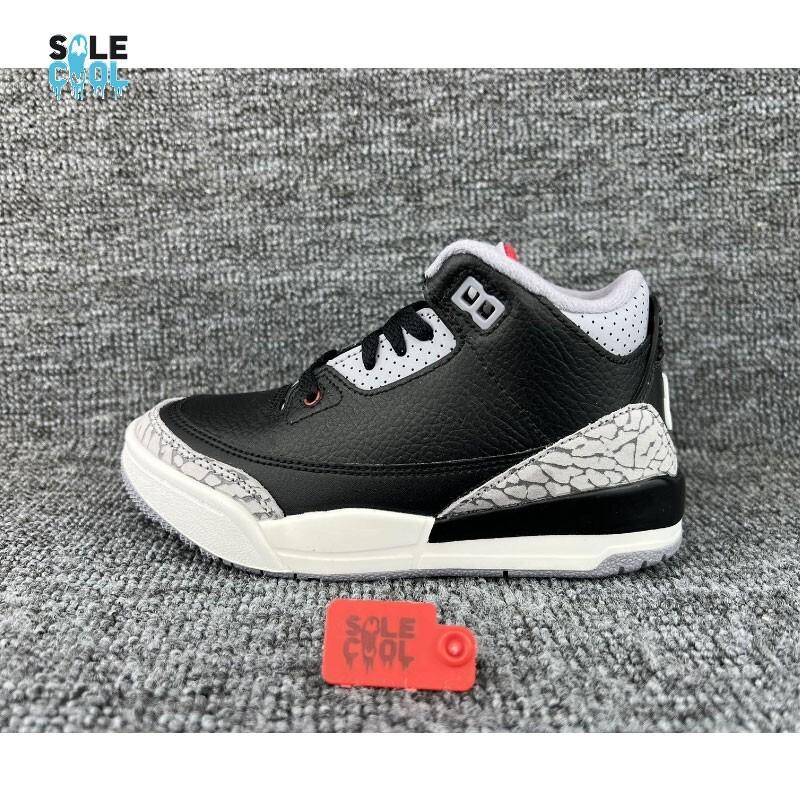 Nike Air Jordan 3 Retro Black Cement Grey Red PS Preschool Shoes DM0966-010
