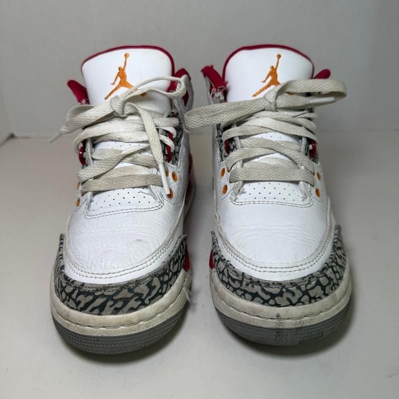 Nike Air Jordan 3 Retro OG Sneaker Shoes Cardinal Red Youth Size 4