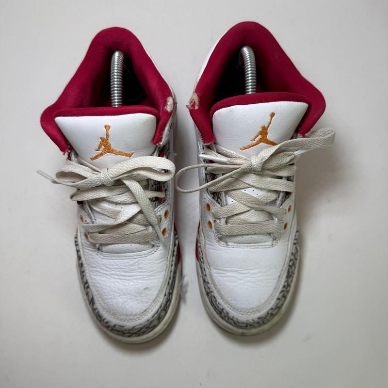 Nike Air Jordan 3 Retro OG Sneaker Shoes Cardinal Red Youth Size 4