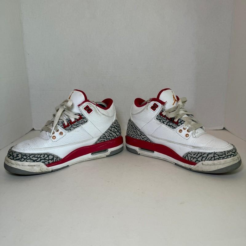 Nike Air Jordan 3 Retro OG Sneaker Shoes Cardinal Red Youth Size 4