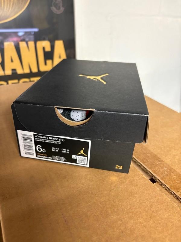 Nike Air Jordan 3 Retro OG TD Black Cement 2024 DM0968-010 Size 7C