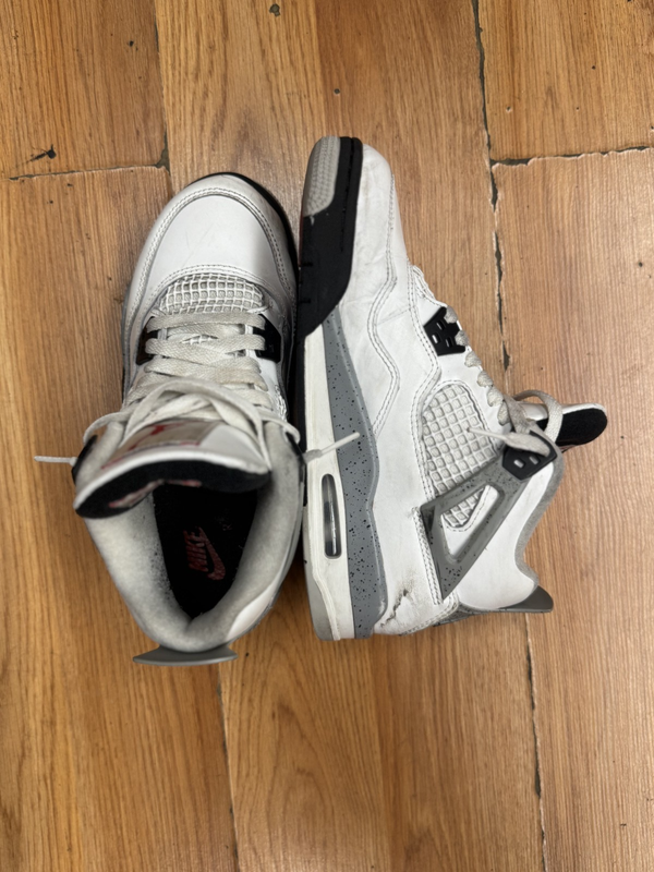 NIKE AIR JORDAN 4 RETRO GOAT SUMMIT WHITE/ RED FIRE KID'S SNEAKERS SIZE-US-6Y