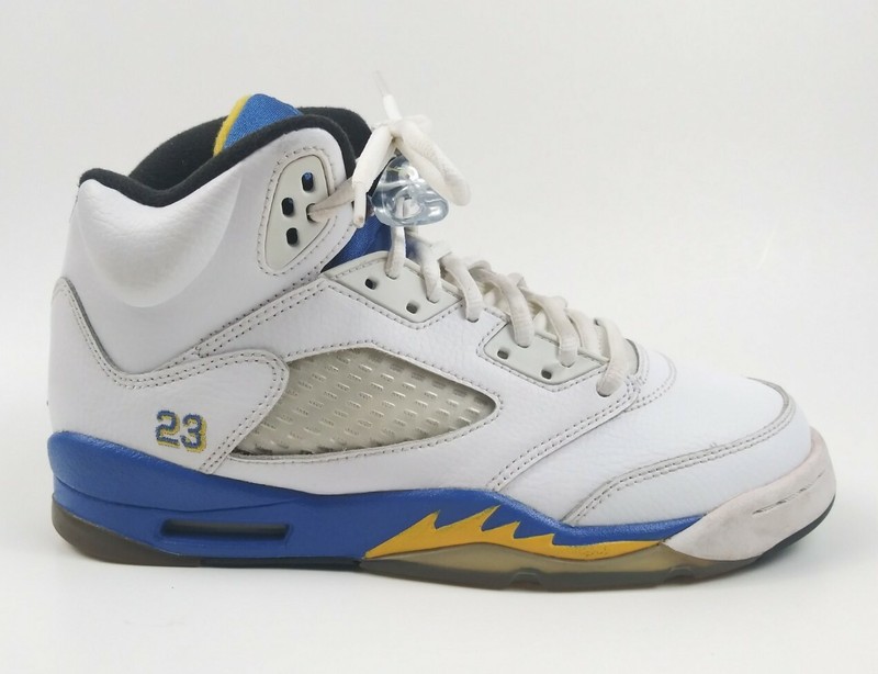 Nike Air Jordan 5 Retro Laney White/Maize/Royal Blue 440888-189 Youth Size 5.5Y