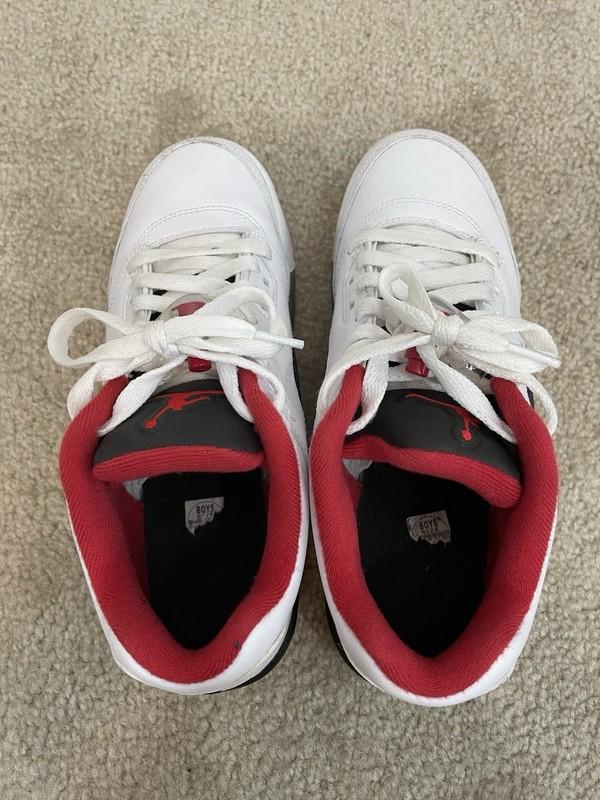 Nike Air Jordan 5 Retro Low GS Fire Red 2016 White Red Black 5.5Y