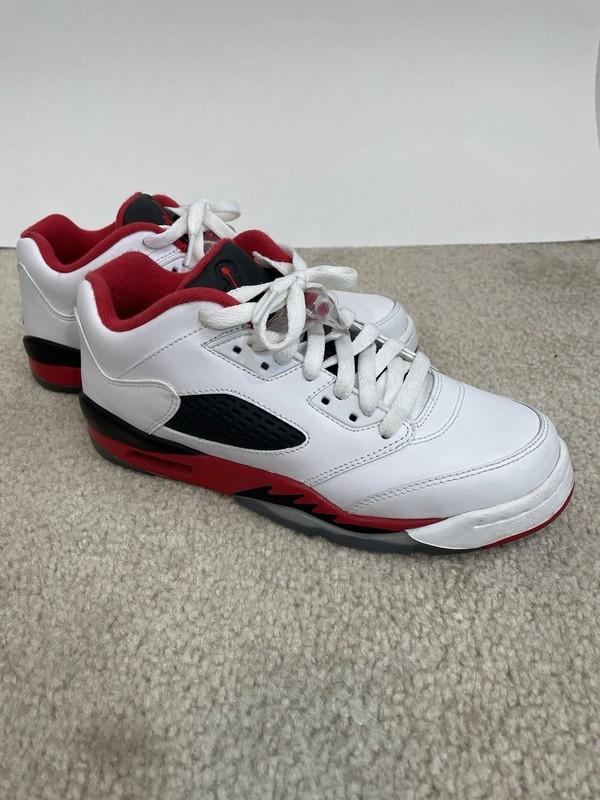 Nike Air Jordan 5 Retro Low GS Fire Red 2016 White Red Black 5.5Y