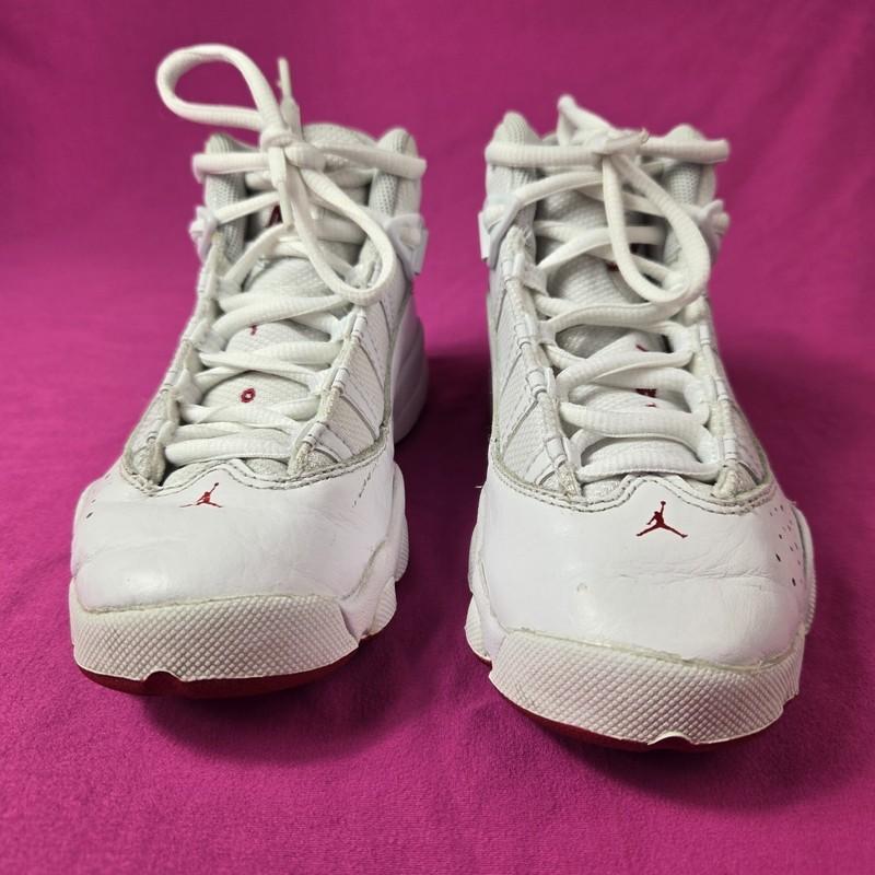 Nike Air Jordan 6 Rings Kids White Lace Up Sneaker 323432-116 Sneaker Sz 12 C
