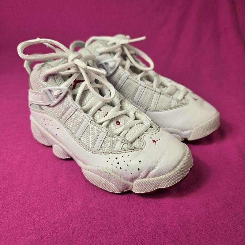 Nike Air Jordan 6 Rings Kids White Lace Up Sneaker 323432-116 Sneaker Sz 12 C