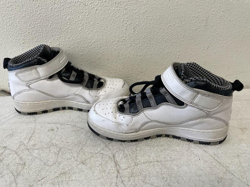 Nike Air Jordan AJF 10 GS White Black Gray 414669-101 Shoes Boy Size 5.5Y