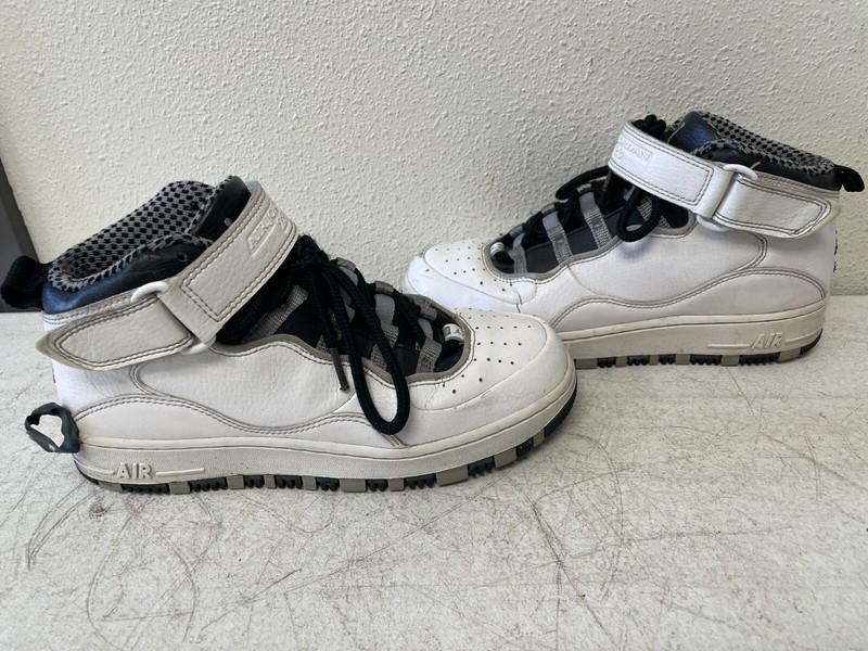Nike Air Jordan AJF 10 GS White Black Gray 414669-101 Shoes Boy Size 5.5Y