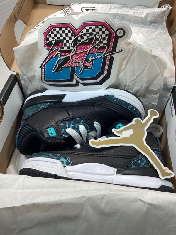 Nike Air Jordan Retro 3 Black/Siren Red-Hyper Jade Toddler Size 6c