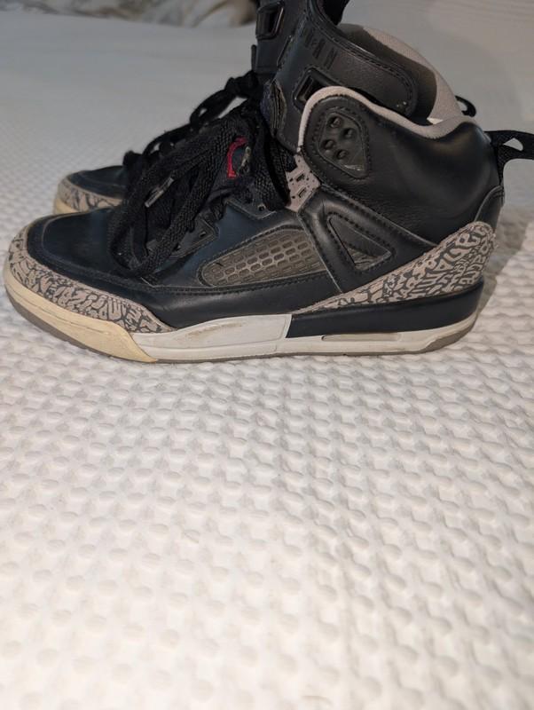 Nike Air Jordan Shoes Hi Tops Spizike OG Black Cement Grey Size 6Y