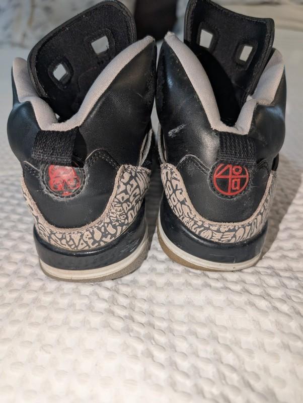 Nike Air Jordan Shoes Hi Tops Spizike OG Black Cement Grey Size 6Y