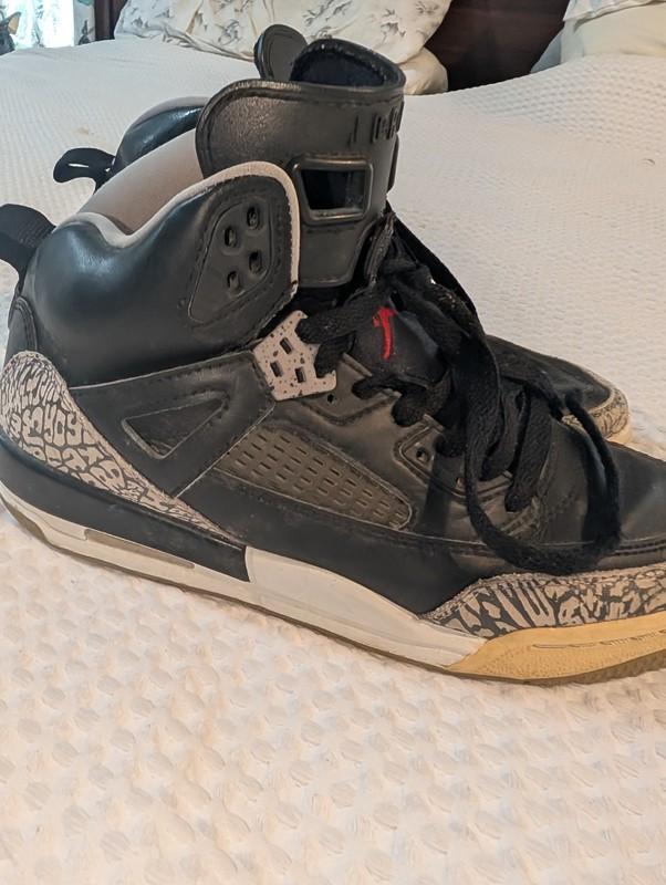 Nike Air Jordan Shoes Hi Tops Spizike OG Black Cement Grey Size 6Y