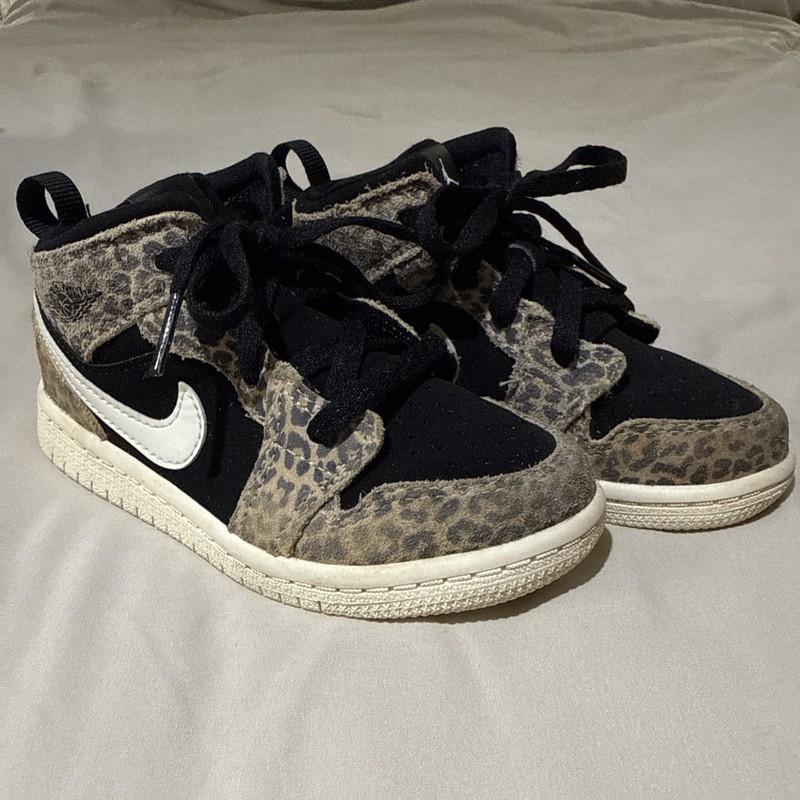Nike Air Jordan Shoes Toddler Size 9C 1 Retro Mid Cheetah Print BQ6933-021