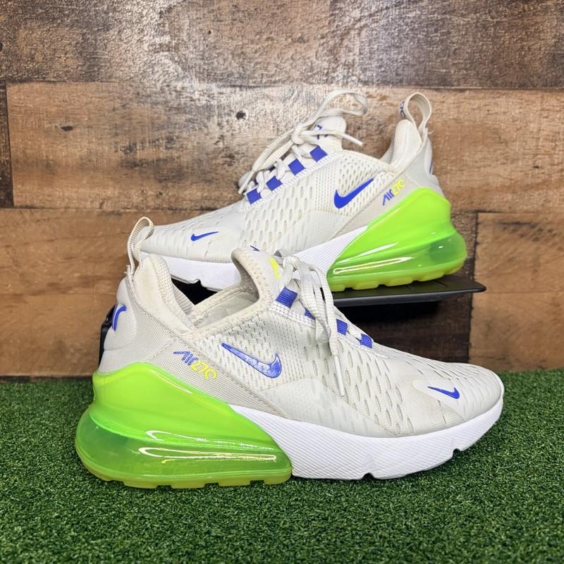 Nike Air Max 270 Size 3.5Y/5W HJ9237-100 White Blue Green Sneaker Shoes
