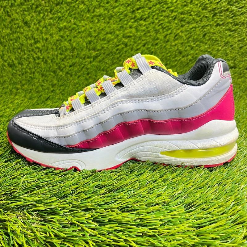 Nike Air Max 95 GS Girls Size 5.5Y Gray Rush Pink Volt Athletic Shoes Sneakers