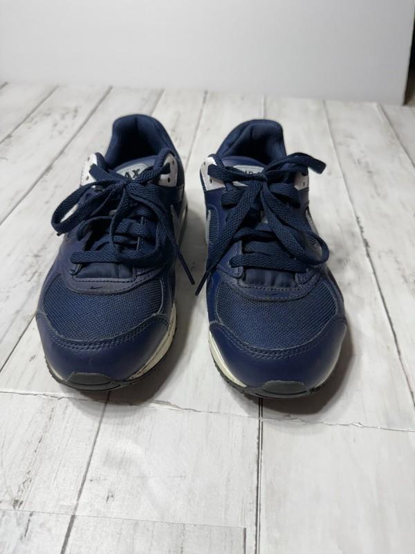 Nike Air Max Boys Blue Command Leather Classic Comfy Athletic Sneaker Shoes Sz 4