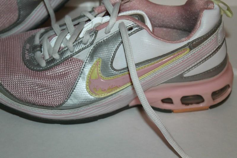 Nike Air Max Running Shoes #315533-661 Pink/Slvr/Wht/Yell US Youth 4.5 Y