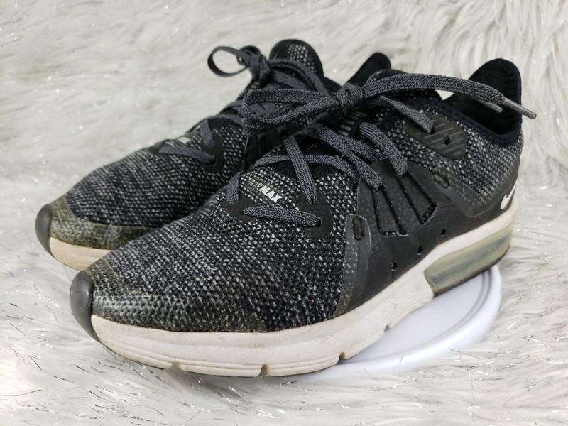 Nike Air Max Sequent 922884-001 Black Low Top Lace Up Athletic Shoes Size 4.5Y