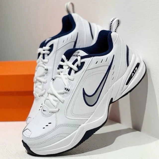Nike Air Monarch IV Men's Cross-Training Shoes -White Navy [SALE]