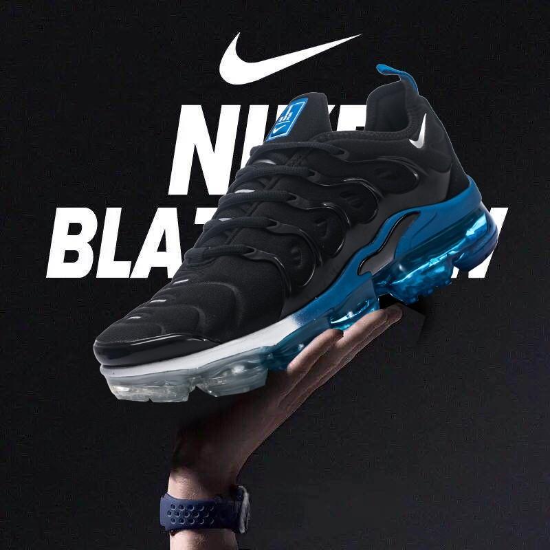 Nike Air VaporMax TN Plus Men's Black And Blue Sports Shoes