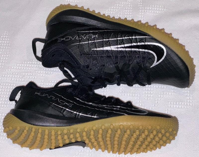 NIKE Alpha Huarache 7 Pro Turf Black Lacrosse Training Shoes Sneaker Youth 3.5 5